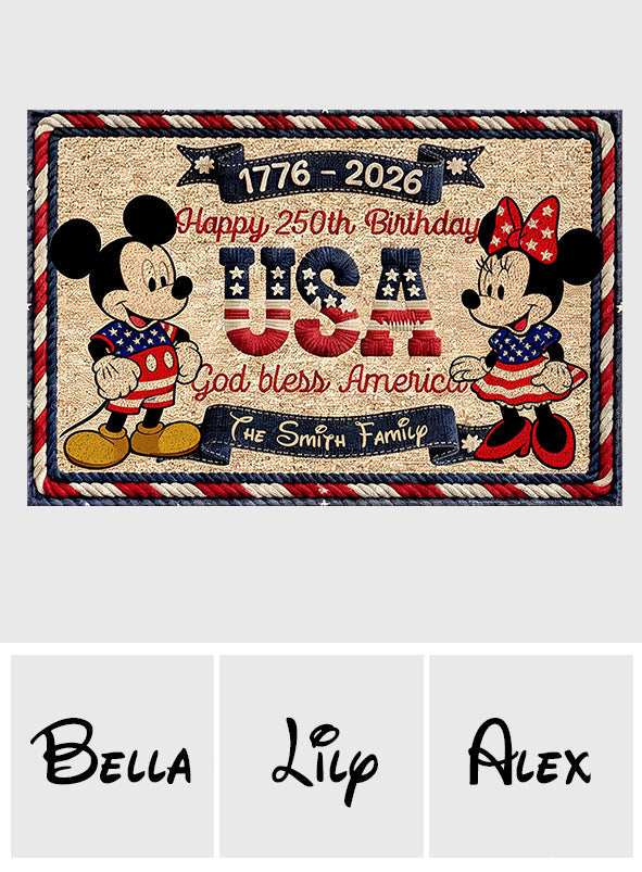 250th Birthday - Personalized Mouse Doormat