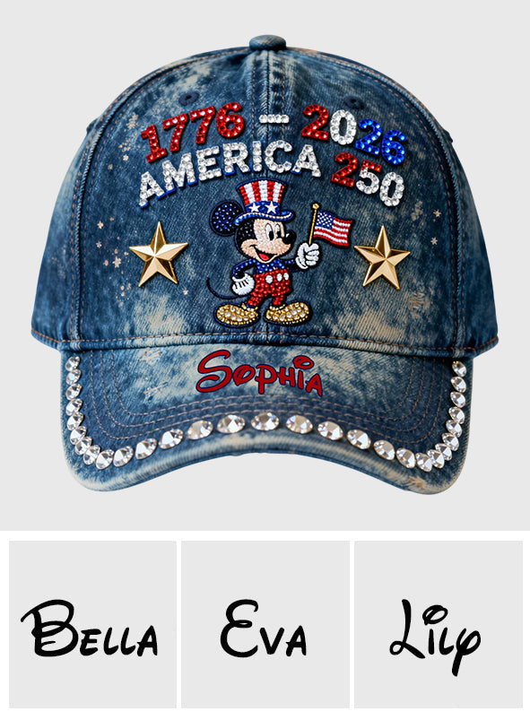 Patriotic Mouse America 250th Anniversary Cap - Personalized Mouse Classic Cap