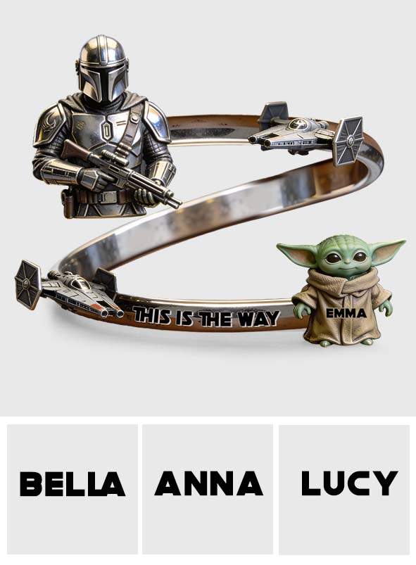 This Is The Way - Personalized The Force Shaped Cuff Bracelet