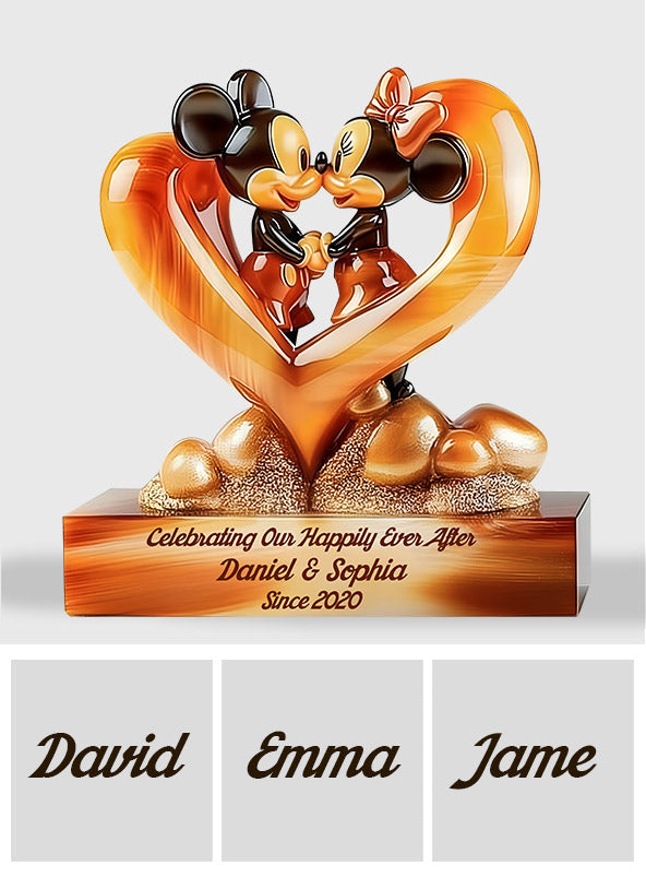 Happily Ever After - Personalized Mouse Custom Shaped Wood Plaque