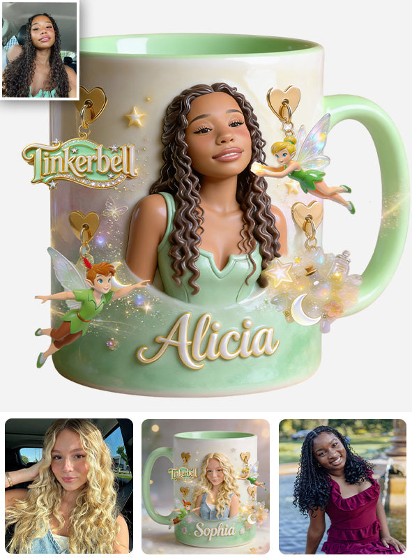Dreamy Fairy Dust - Personalized Flying Fairy Accent Mug With Charms