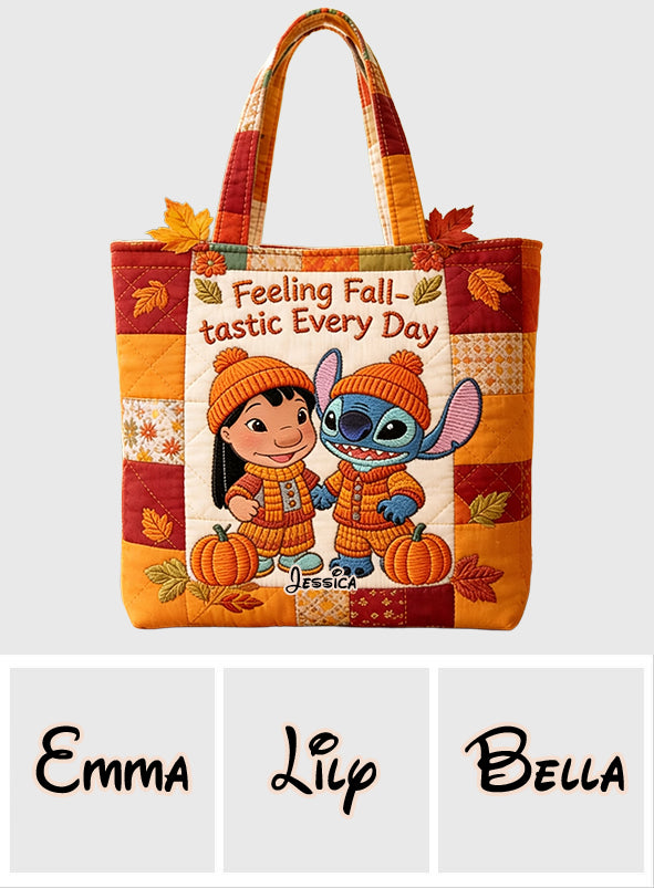 Ohana Autumn Vibes - Personalized Ohana Quilted Tote Bag