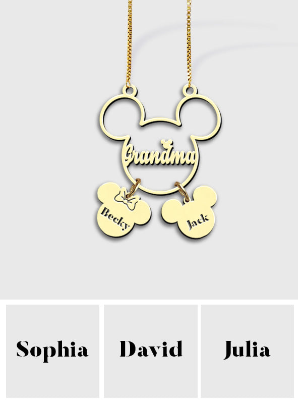 Magical Mom/Grandma - Personalized Mouse Necklace with Charms