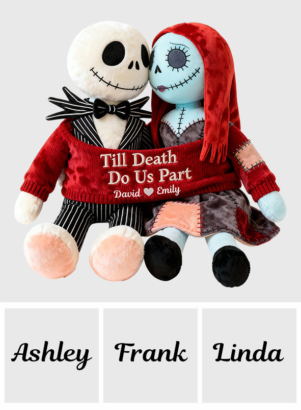 Till Death Do Us Part - Personalized Nightmare Faux Fur Shaped Pillow