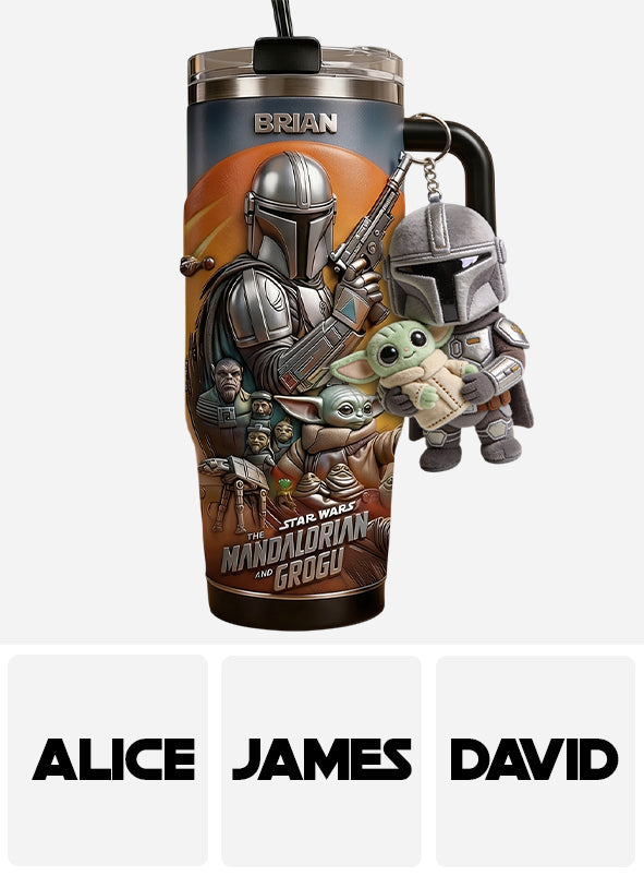 This Is The Way - Personalized The Force Tumbler With Plush Charm
