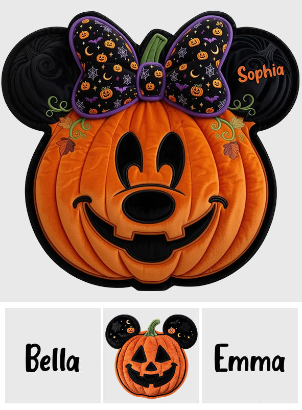 Spooky Halloween - Personalized Mouse Shaped Fleece Blanket