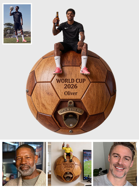 Soccer Ball With Letter - Personalized Soccer Wall Bottle Opener