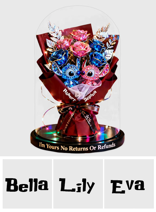 Alien Couple Forever Rose Dome - Personalized Ohana Custom Shaped Acrylic Plaque