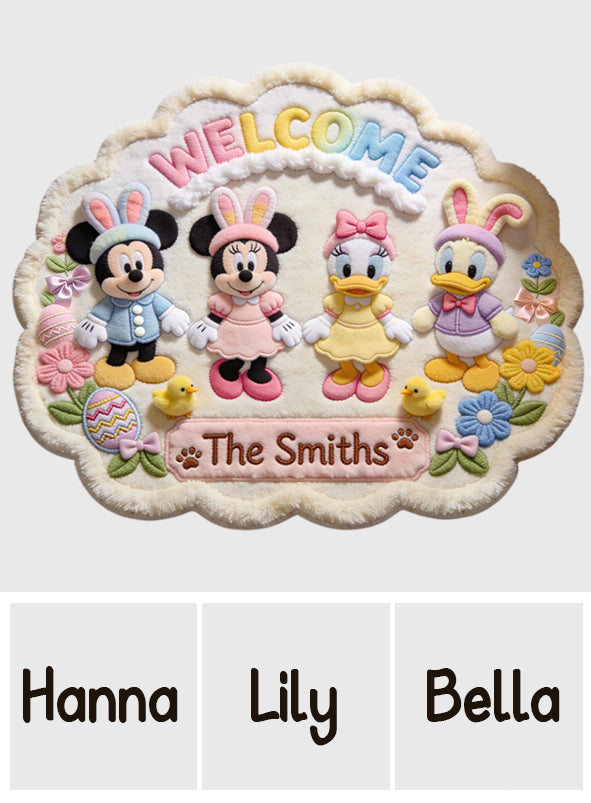 Easter's Day Magical Friends - Personalized Mouse Non-Slip Tufted Rug