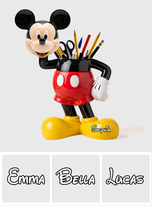 Cute Mouse - Personalized Mouse Wooden Pen Holder