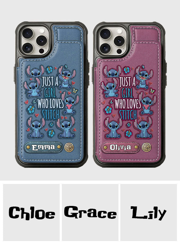 Just A Girl Who Loves Stitch - Personalized Ohana Wallet Phone Case