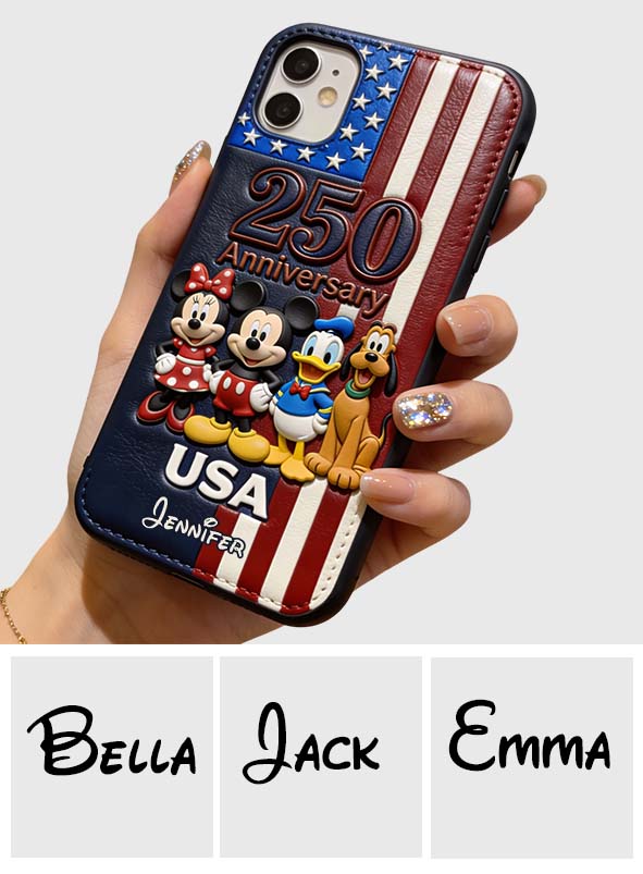 Friends 250 Anniversary - Personalized Mouse 3D Embossed Leather Phone Case