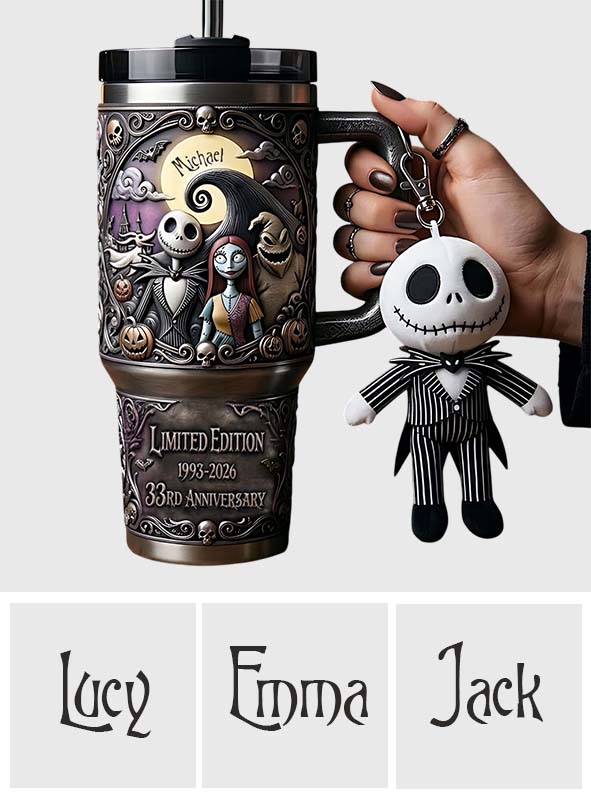 33rd Anniversary - Personalized Nightmare Tumbler With Plush Charm