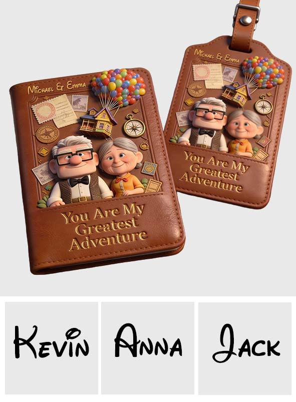 You Are My Greatest Adventure - Personalized Up Movie Couple Passport Holder & Luggage Tag Set