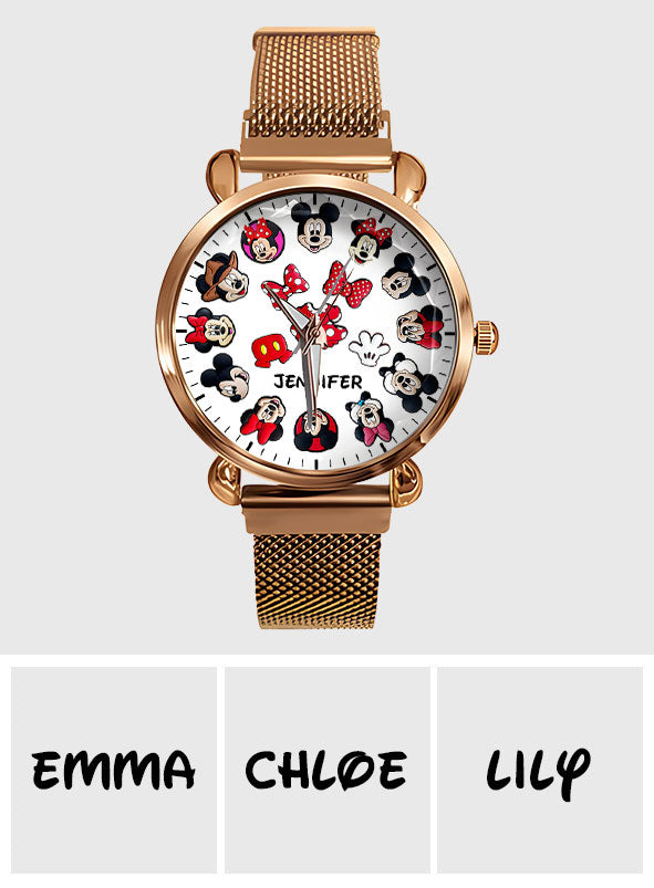 Mouse Happy Time - Personalized Mouse Women Hand Watch