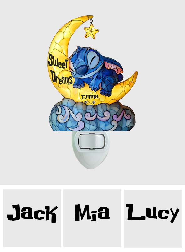 Sweet Dreams Blue Ohana - Personalized Ohana Acrylic Plug-In Night Light