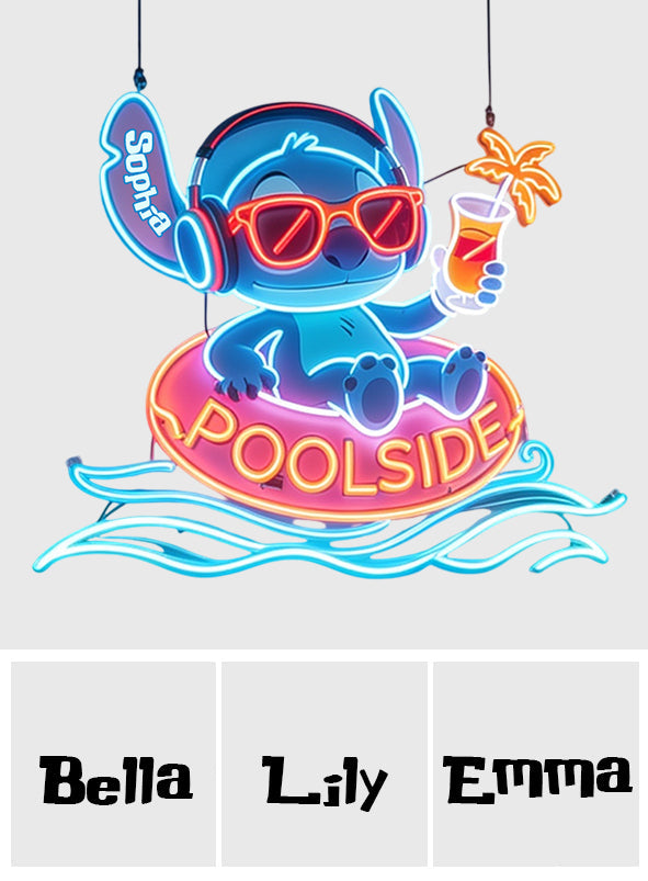 Blue Monster Summer Poolside Sign - Personalized Ohana Neon LED Light Sign