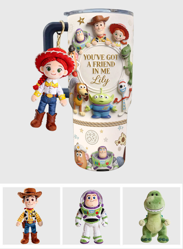 You Got A Friend In Me - Personalized Toy Story Tumbler With Plush Charm