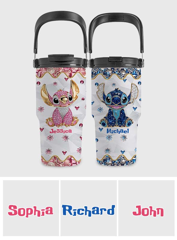 Ohana Means Family - Personalized Ohana Tumbler With Grip Handle