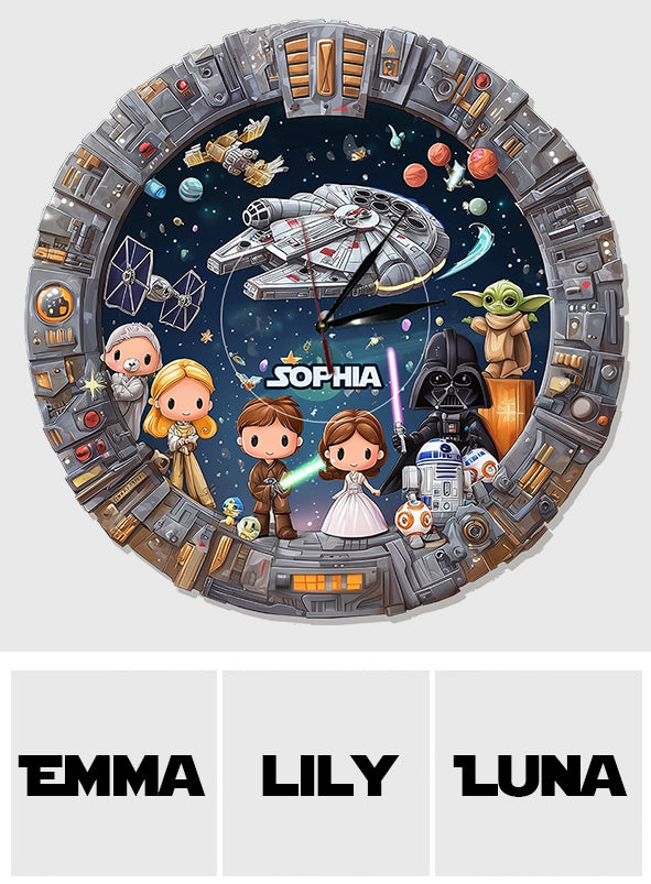 Galactic Timepiece - Personalized The Force LED Light Wall Clock