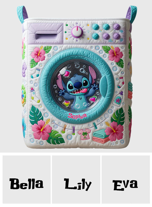 Funny Blue Monster Washing Machine - Personalized Ohana Storage Basket