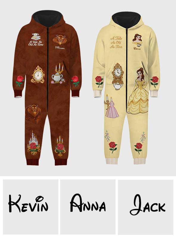 Tale As Old As Time - Personalized Beauty And The Beast Hooded Jumpsuit
