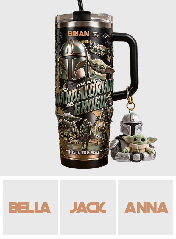This Is The Way - Personalized The Force Tumbler With Plush Charm