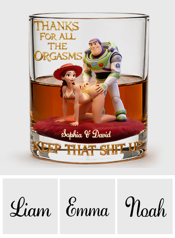 Keep That Sht Up - Personalized Spicy Couple Whiskey Glass
