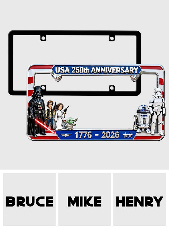 Darth Side America 250th Anniversary - Personalized The Force License Plate Frames
