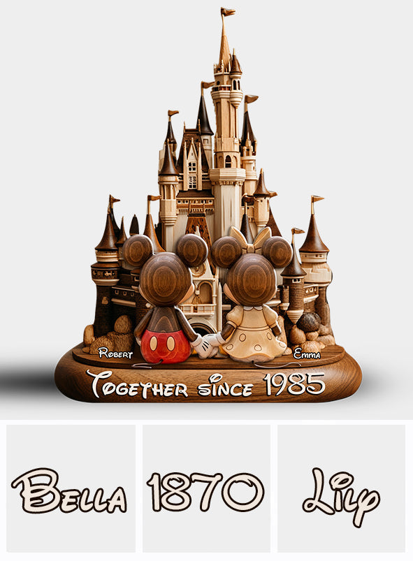 Couple Mouse And They Lived Happily Ever After - Personalized Mouse Custom Shaped Wood Plaque