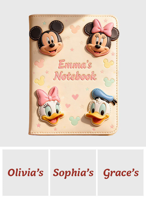Magical Friends Notebook - Personalized Mouse Leather Journal