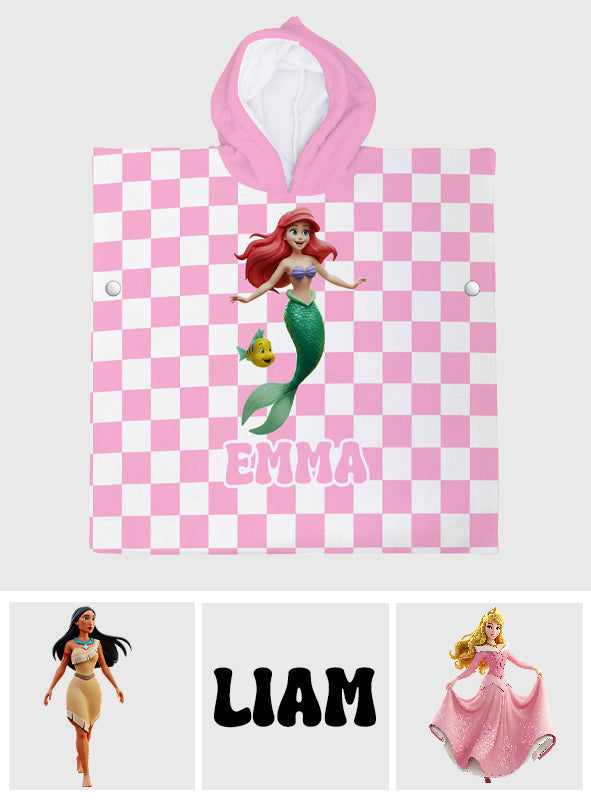 Magical Princess - Personalized Princess Kid Hooded Towel Poncho