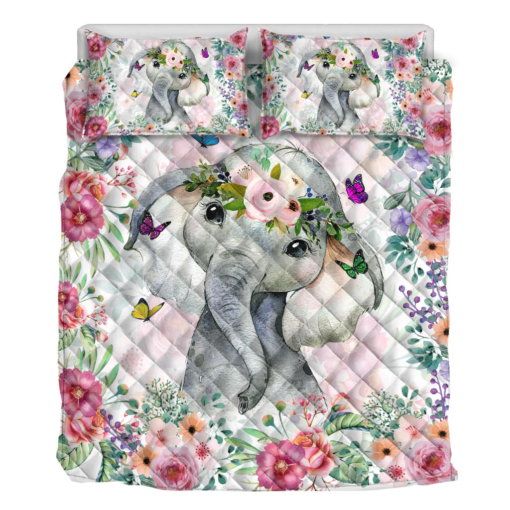 Cute Elephant Elephant Quilt Set 0622