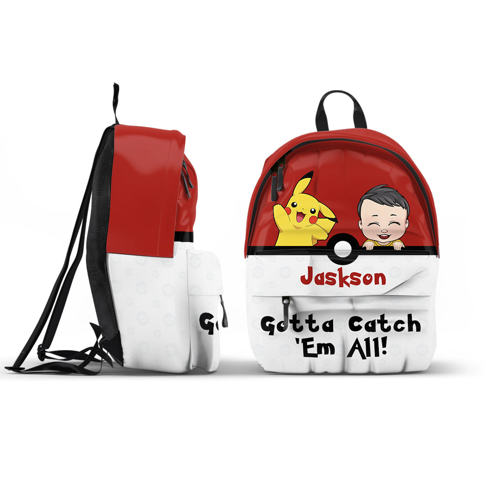 Go Catch 'Em All - Personalized Monster Trainer Backpack
