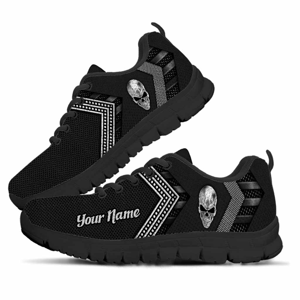Cool Skull - Personalized Skull Sneakers With 3D Pattern Print