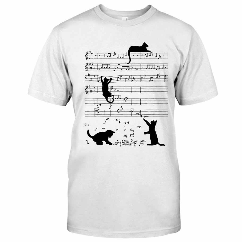 Music and Cats - Black Cat T-shirt And Hoodie 062021