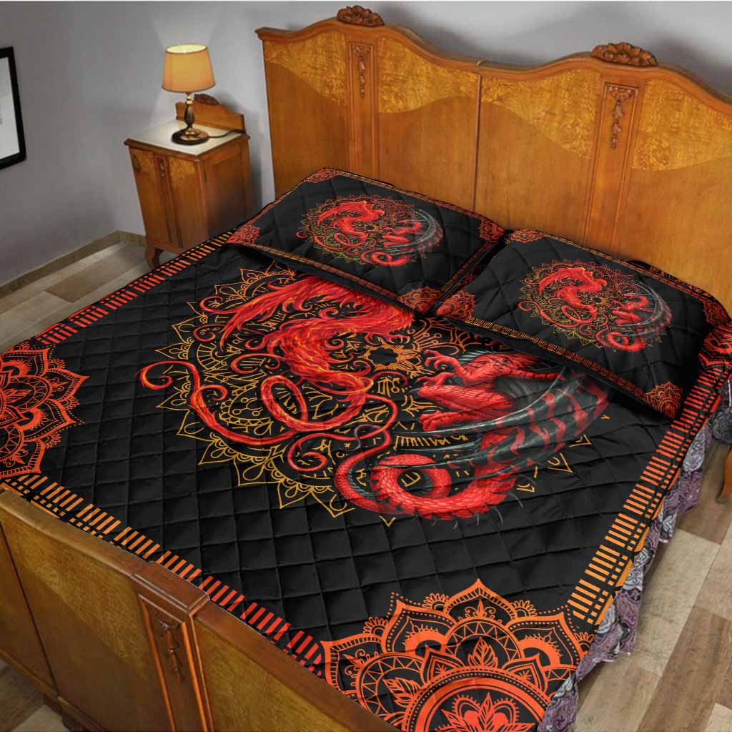 Red Dragons - Dragon Quilt Set