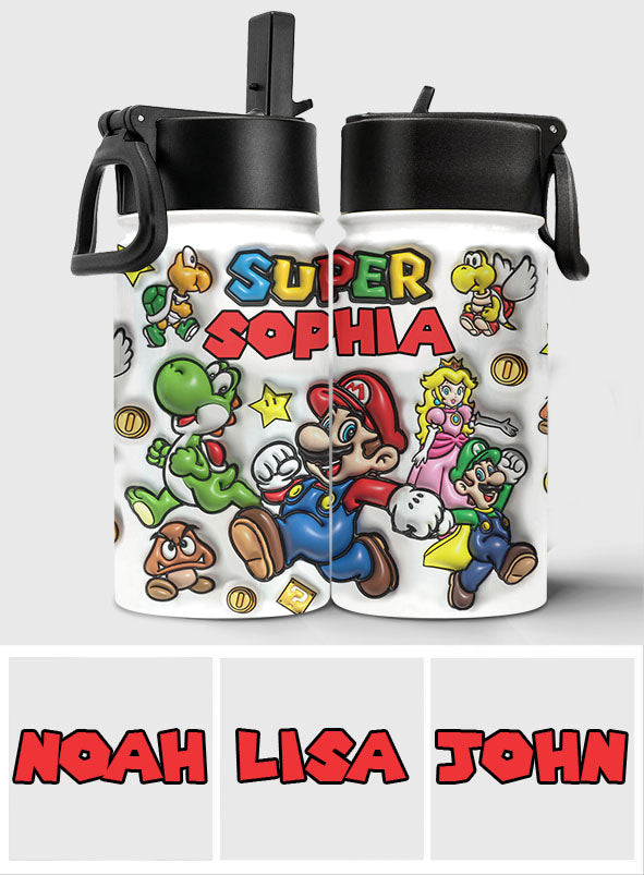 Super Mario - Personalized Super Plumber Kids Water Bottle