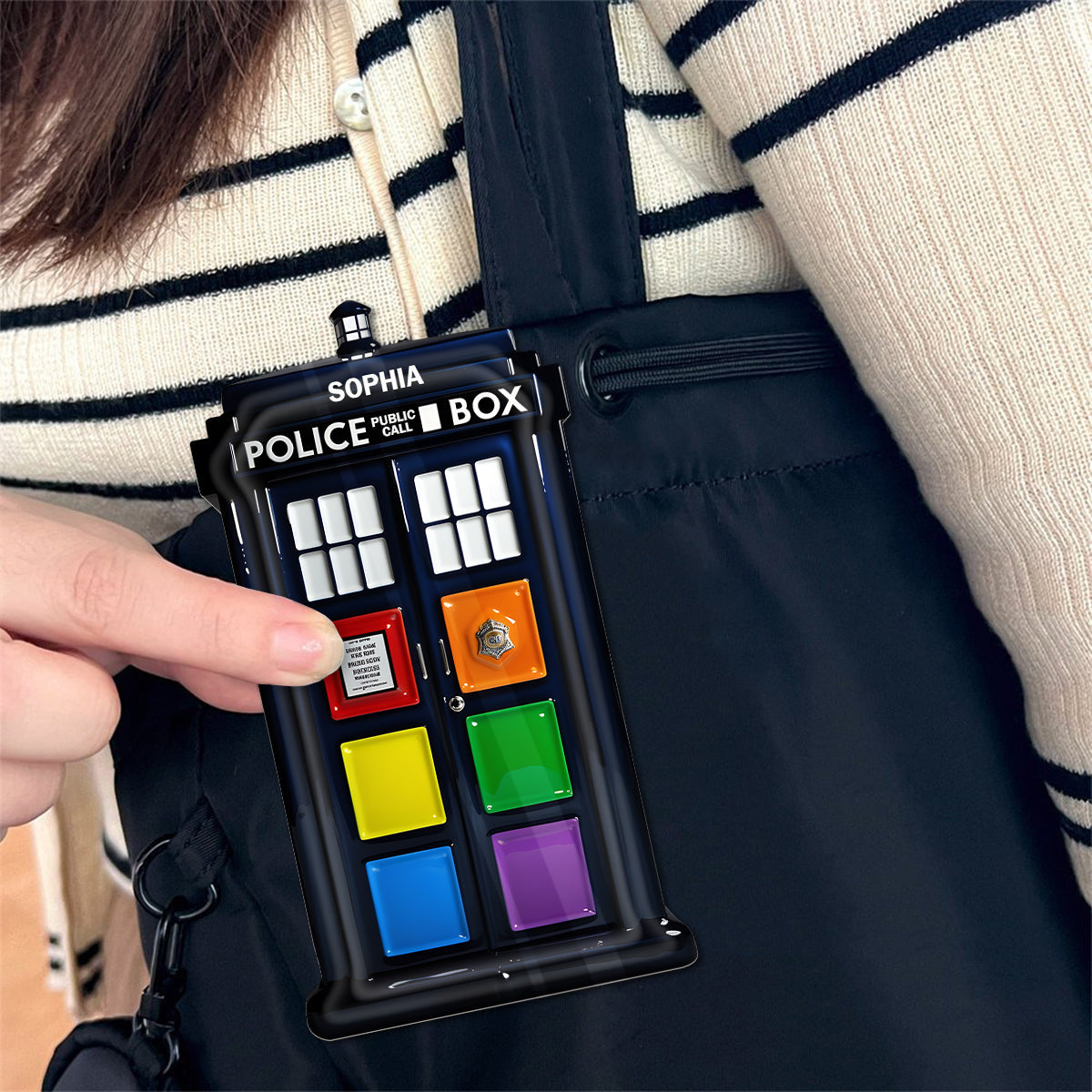 Pride Police Box - Personalized LGBT Support Pin