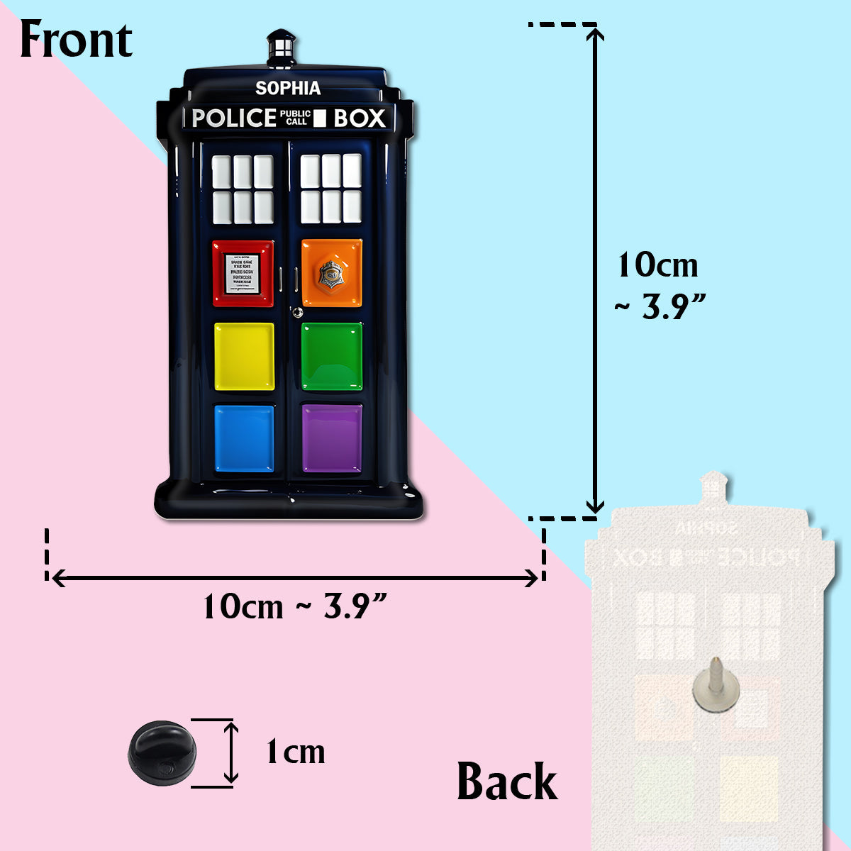 Pride Police Box - Personalized LGBT Support Pin