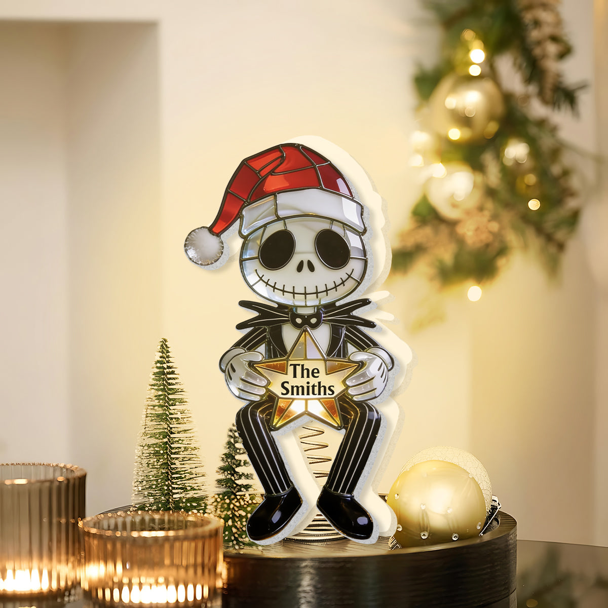 Merry Christmas - Personalized Nightmare LED Light Tree Topper