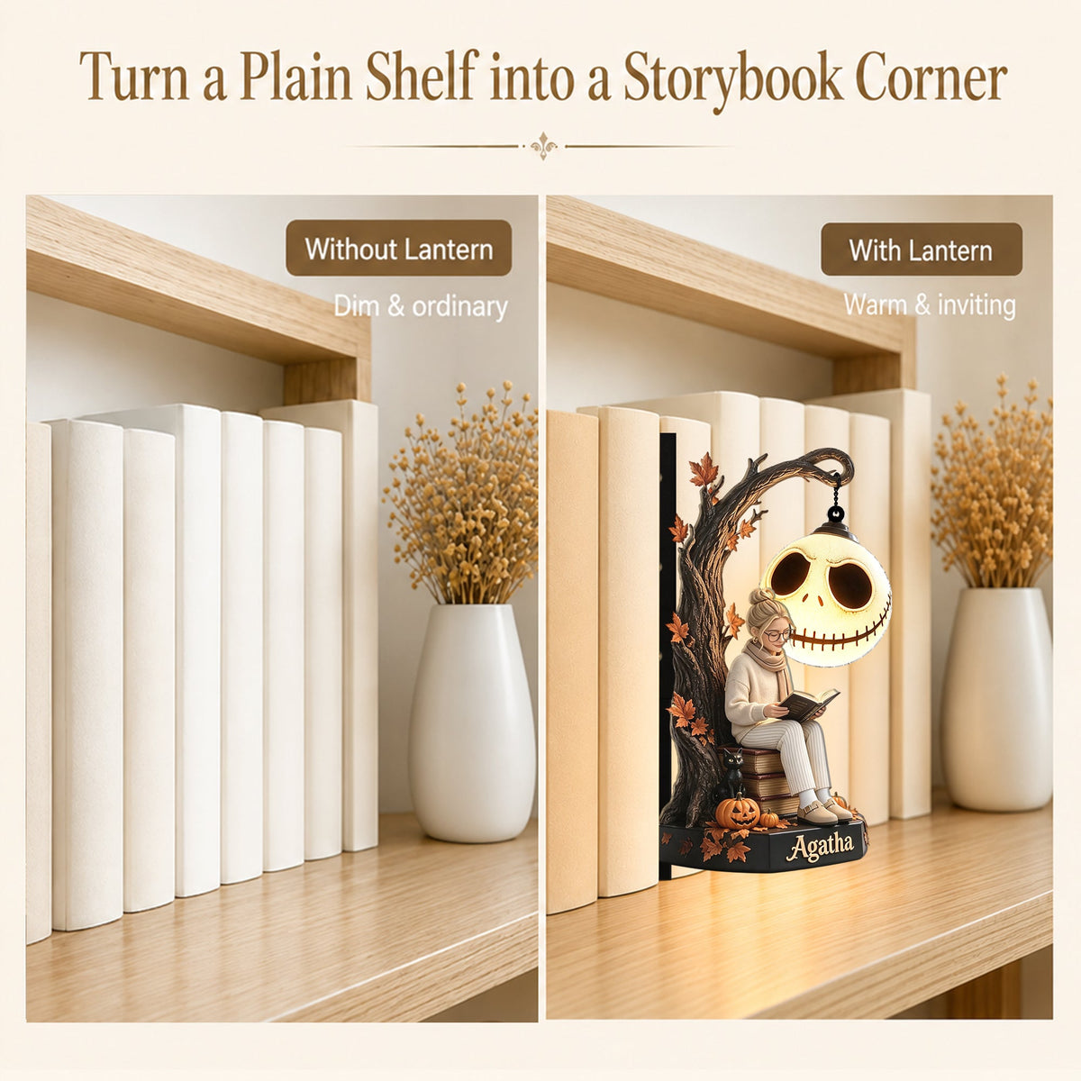 The Nightmare Reader - Personalized Nightmare Bookshelf Lamp