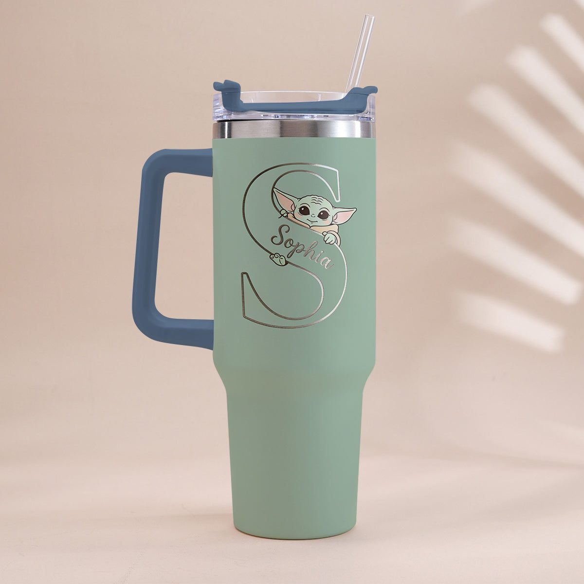 Too Cute I Am Custom Initial - Personalized The Force Tumbler With Handle