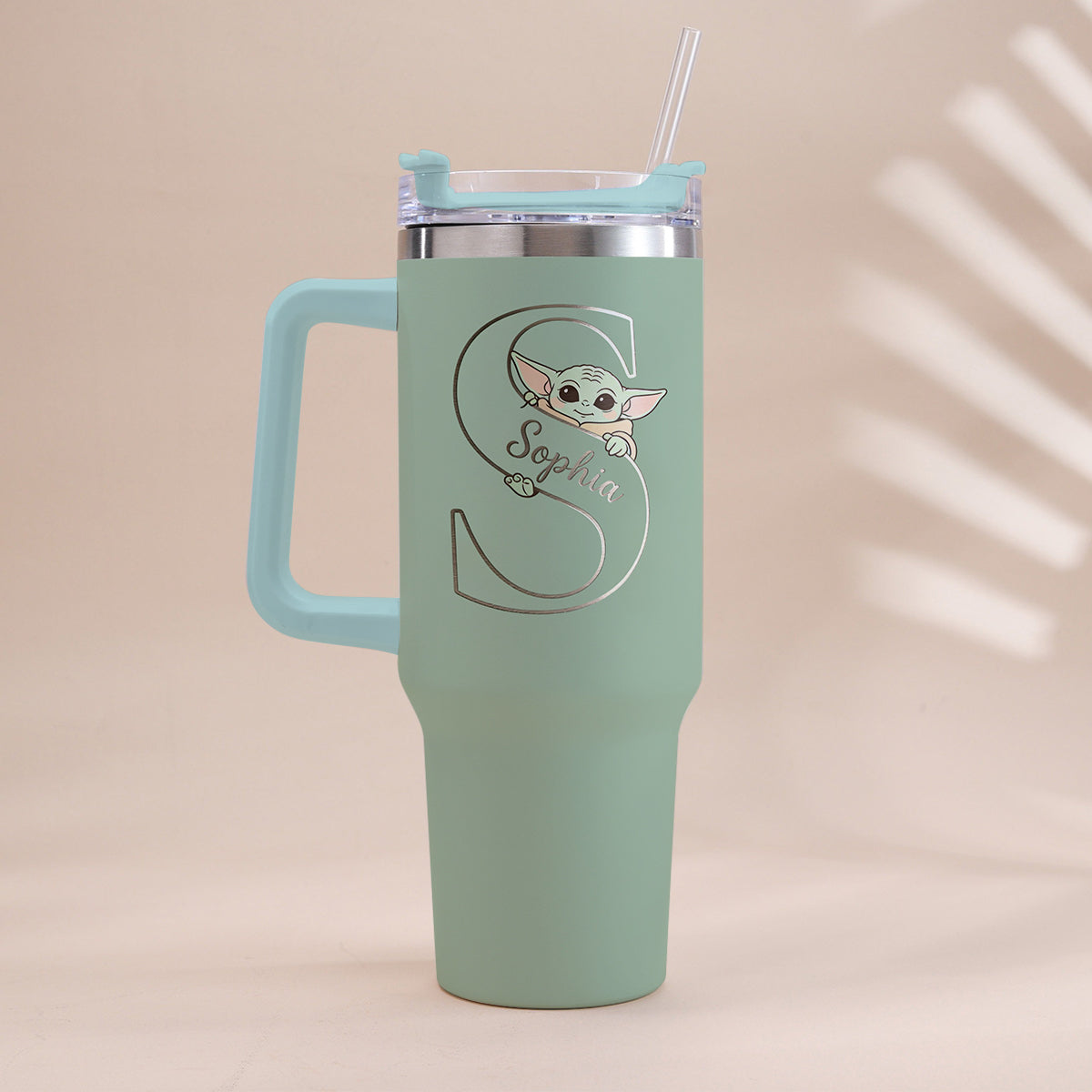 Too Cute I Am Custom Initial - Personalized The Force Tumbler With Handle