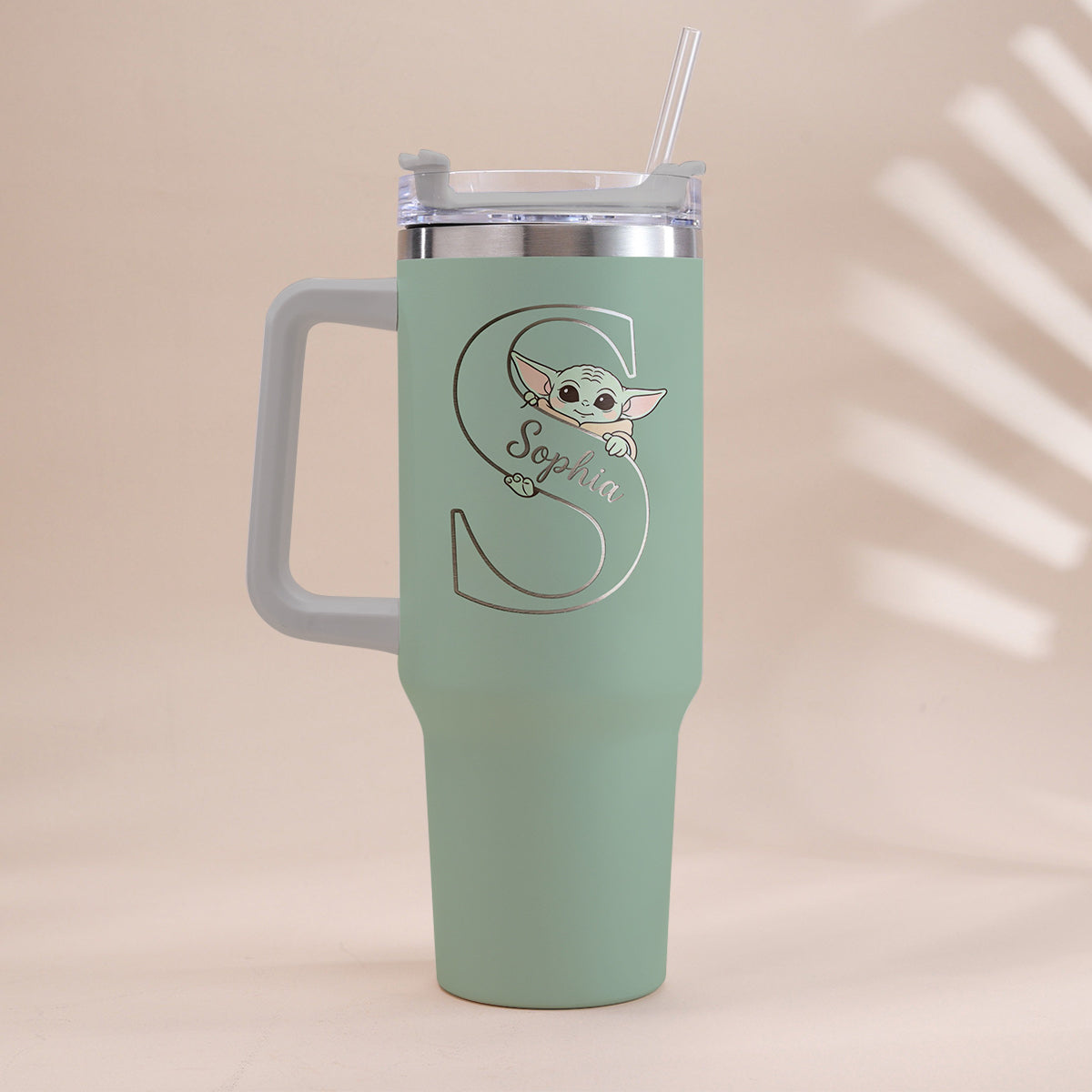 Too Cute I Am Custom Initial - Personalized The Force Tumbler With Handle