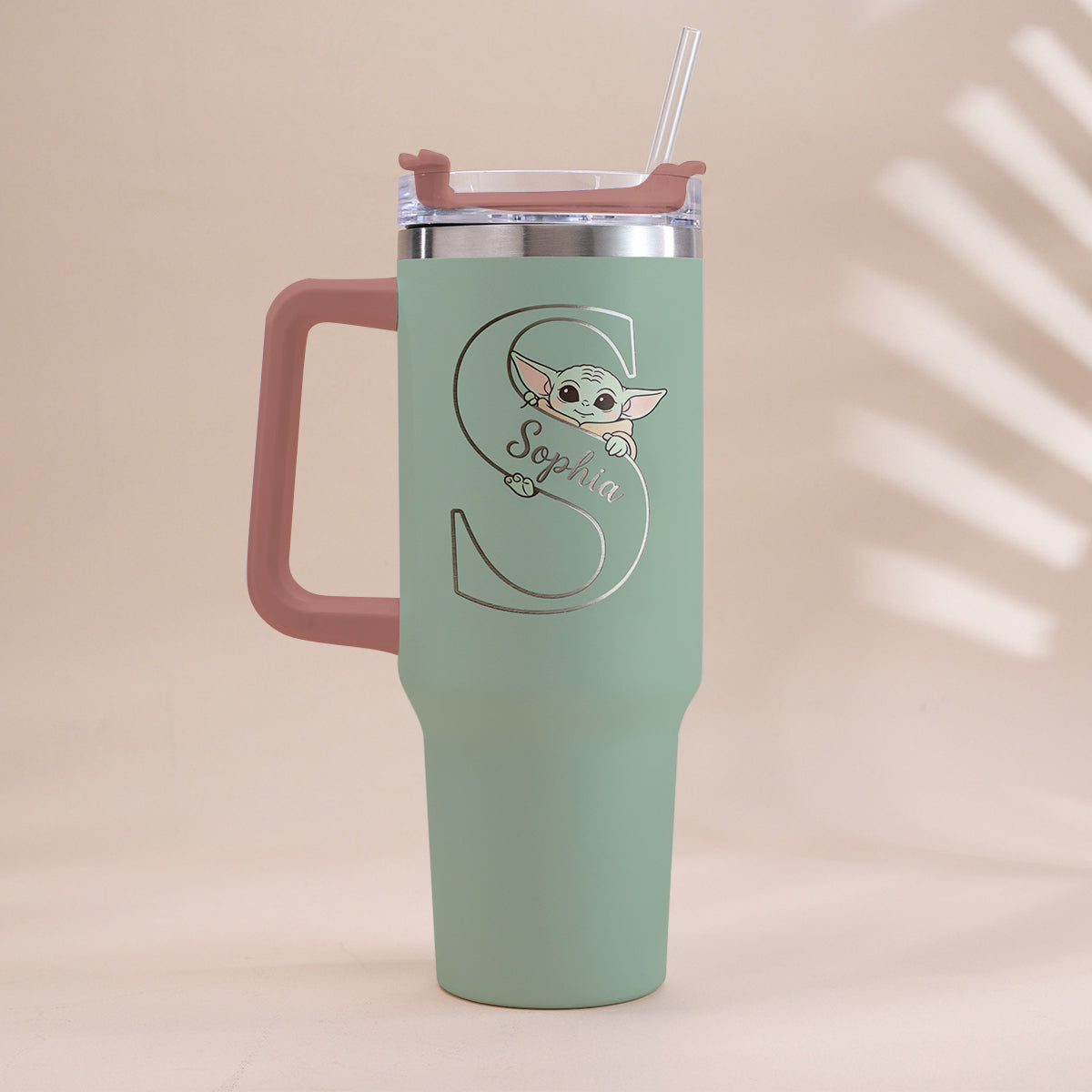 Too Cute I Am Custom Initial - Personalized The Force Tumbler With Handle