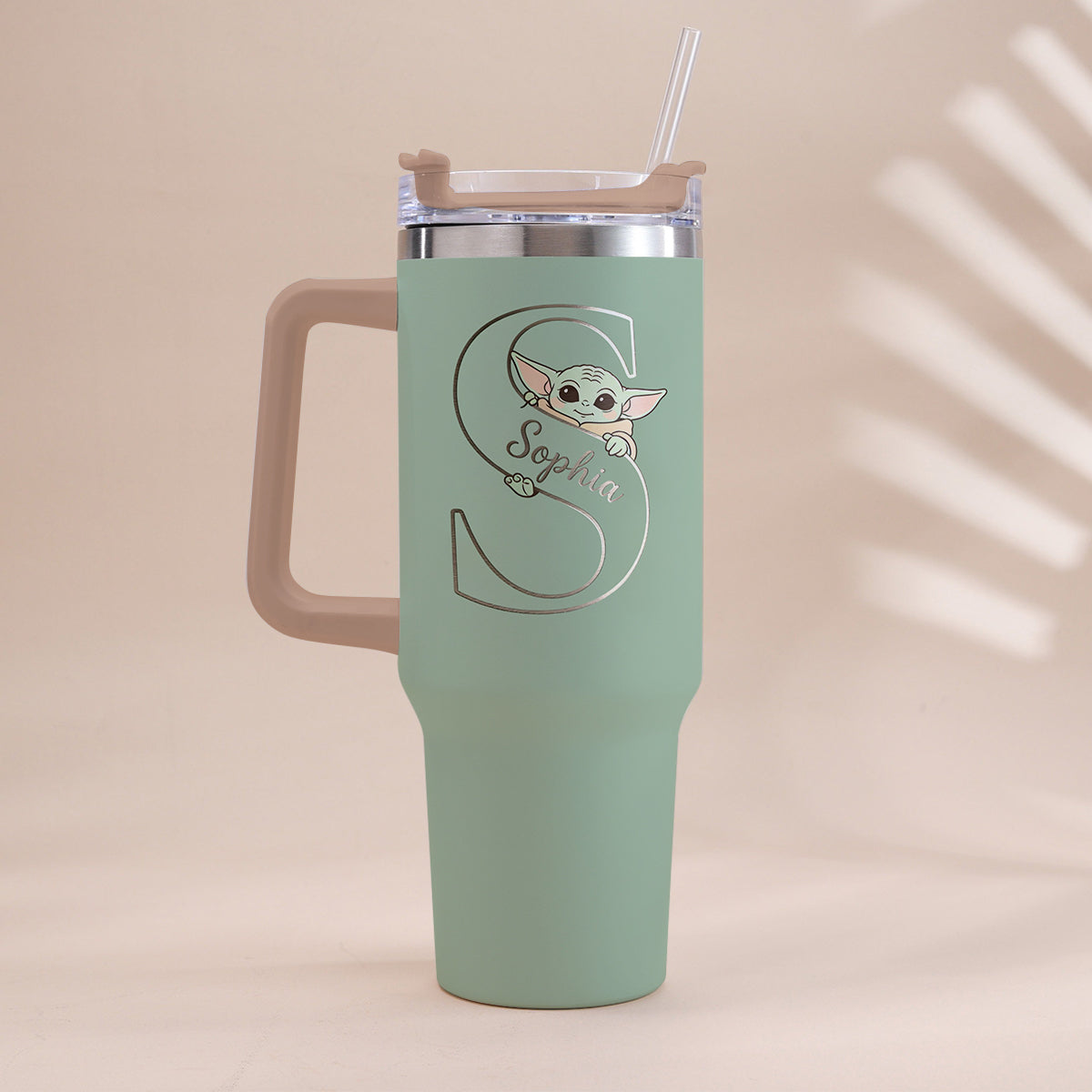 Too Cute I Am Custom Initial - Personalized The Force Tumbler With Handle