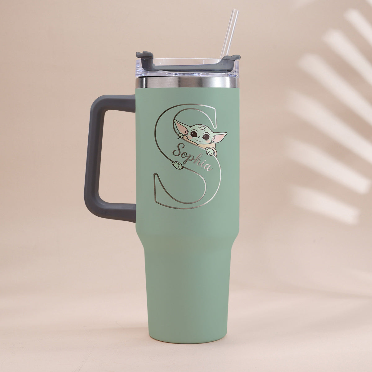 Too Cute I Am Custom Initial - Personalized The Force Tumbler With Handle
