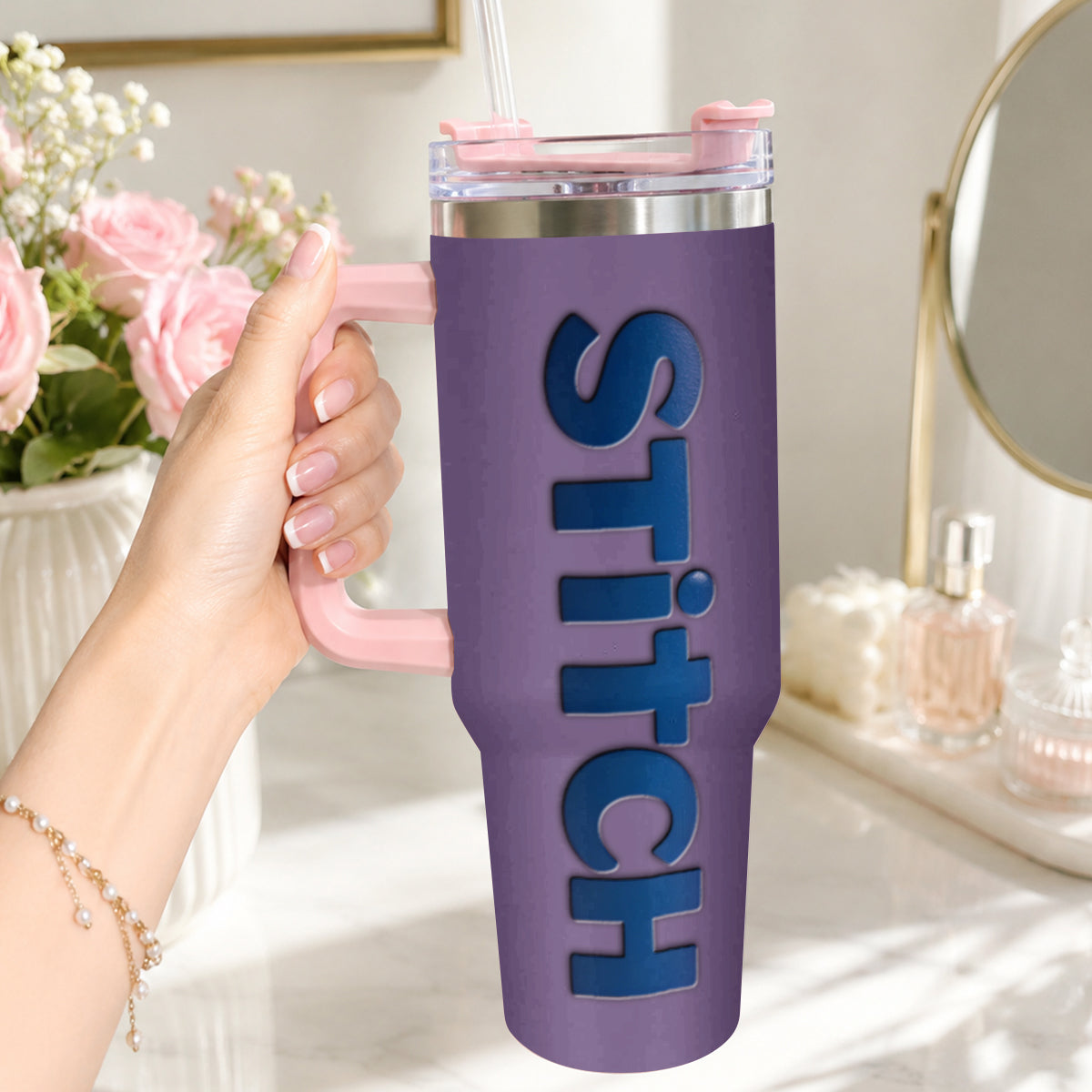Ohana Tumbler with Charms - Personalized Ohana Tumbler With Handle