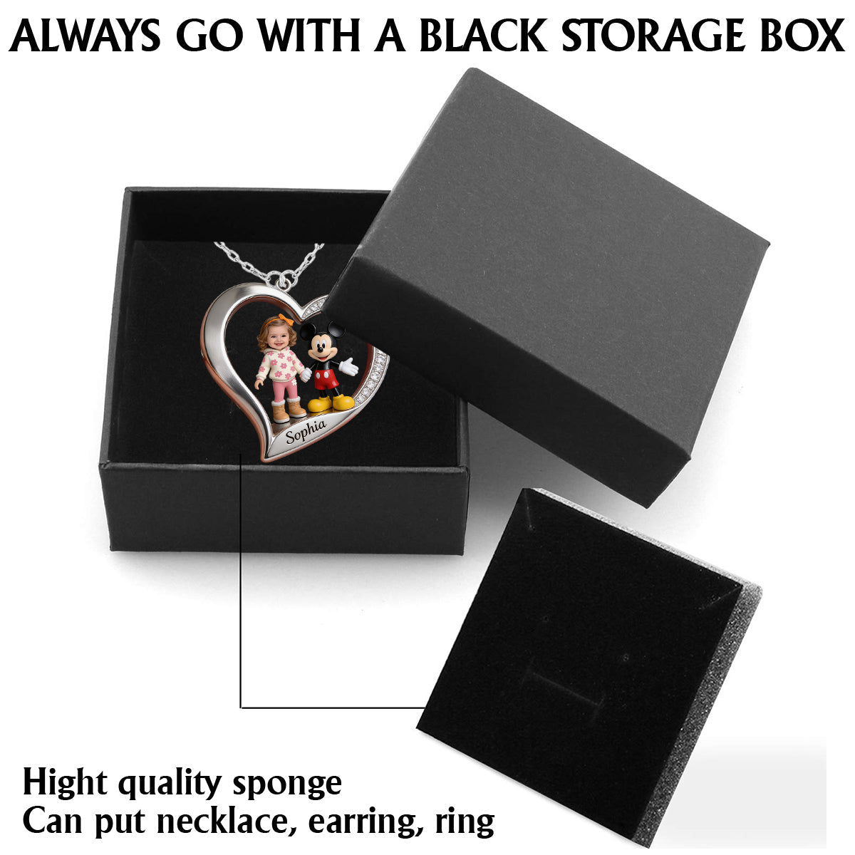 Custom Any Photo - Personalized Mouse Shaped Metal Pendant Necklace